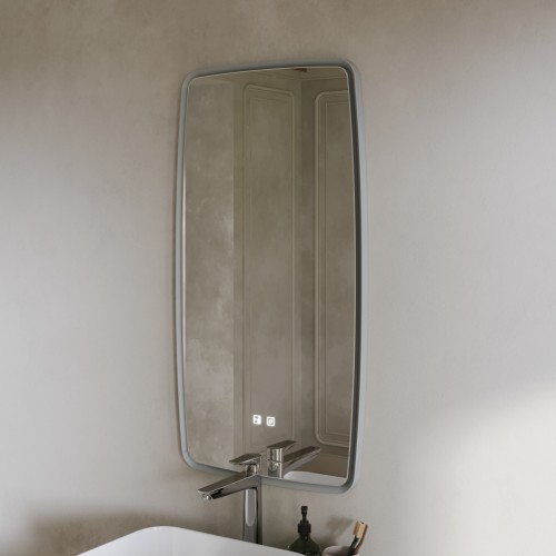 Зеркало Aura в стиле МидСечури 980х520 RAL 7035 (серый)